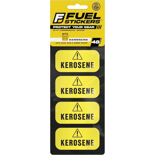 Fuel Stickers Kerosene Sticker, Fuel Type Label: Forced Air Heater, Lantern, Stove, Hvy-Dty, 2''x1'', 48PK Z-2X1KER-48PK - main